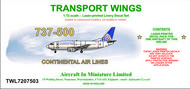 AIM - Transport Wings  1/72 Boeing 737-500 decal set - Continental. http://www.aim72.co.uk/page108.html TWL7207503