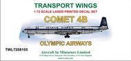 de Havilland Comet 4B decal set Olympic Airways.http://www.aim72.co.uk/page88.html #TWL7208105