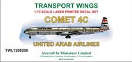 de Havilland Comet 4C decal set v United Arab Airlines. http://www.aim72.co.uk/page90.html #TWL7208206