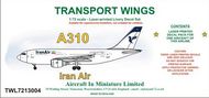 Airbus A310 decal set - Iran Air.  http://www.aim72.co.uk/page112.html #TWL7213004