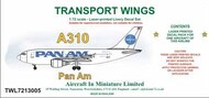  AIM - Transport Wings  1/72 Airbus A310 decal set  Pan Am TWL7213005