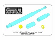  Aber Accessories  1/35 105mm M-68 barrel with thermal shroud for M60A-3 Tank ABR35L281