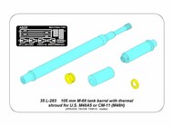  Aber Accessories  1/35 105mm M-68 barrel with thermal shroud for U.S. M48A5 or CM-11 (M48H) Tank ABR35L283