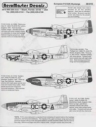  Aeromaster Products  1/48 P-51D Mustang European Theatre AES48016