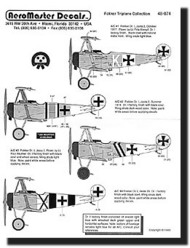  Aeromaster Products  1/48 Fokker Triplane Collection AES48074