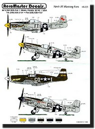  Aeromaster Products  1/48 9th Air Force Mustang Aces (P-51) Pt.1 AES48225