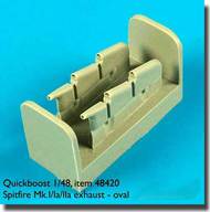  Quickboost (by Aires)  1/48 Spitfire Mk.I / Ia / IIa Exhaust Oval QUB48420