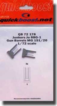  Quickboost (by Aires)  1/72 Junkers Ju.88G-1 Gun Barrels MG 151/20 for HSG QUB72178