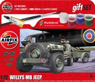  Airfix  1/72 Willys Jeep Starter Set includes Acrylic paints, brushes and poly cement ARX55117A