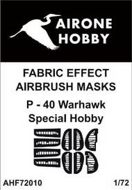  Airone Hobby  1/72 Curtiss P-40E, P-40K, P-40M, P-40N Warhawk fabric effect aileron and control surfaces airbrush masks AHF72010