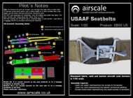  Airscale Model Aircraft Enhancements  1/32 USAAF Seatbelts (Laser Cut Paper & Photo-Etch) AIC3221