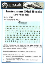  Airscale Model Aircraft Enhancements  1/48 Early Allied Jets Instrument Dials (Decal) AIC4801
