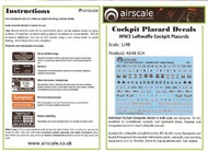  Airscale Model Aircraft Enhancements  1/48 WWII Luftwaffe Cockpit Placards & Dataplates (Decal) AIC4805