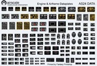  Airscale Model Aircraft Enhancements  1/24 Metallic Placards & Data plates Allied and Axis WWII AS24DATA
