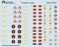  Airscale Model Aircraft Enhancements  1/32 Propeller Logos AS32PROP