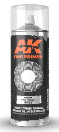  AK Interactive  NoScale Fine Grey Lacquer Primer 200ml Spray* AKI1041