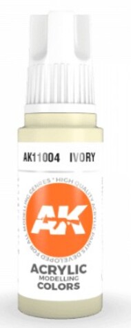  AK Interactive  NoScale Ivory Acrylic Paint 17ml Bottle AKI11004