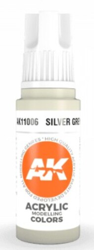  AK Interactive  NoScale Silver Grey Acrylic Paint 17ml Bottle AKI11006