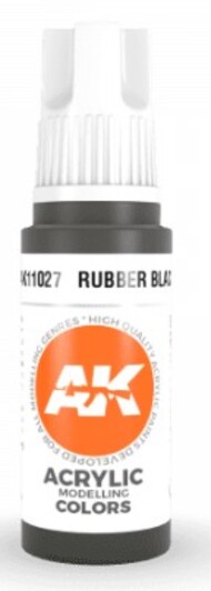  AK Interactive  NoScale Rubber Black Acrylic Paint 17ml Bottle AKI11027