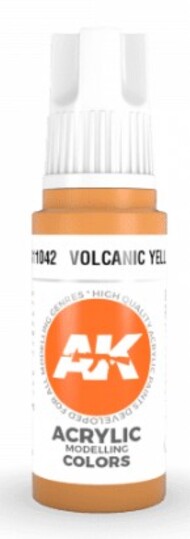  AK Interactive  NoScale Volcanic Yellow Acrylic Paint 17ml Bottle AKI11042