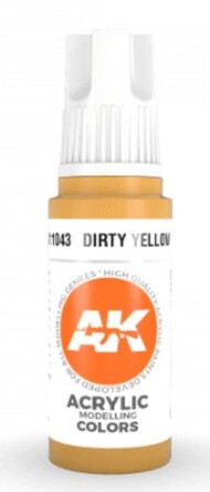  AK Interactive  NoScale Dirty Yellow Acrylic Paint 17ml Bottle AKI11043