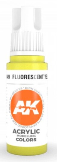  AK Interactive  NoScale Fluorescent Yellow Acrylic Paint 17ml Bottle AKI11049