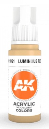  AK Interactive  NoScale Luminous Flesh Acrylic Paint 17ml Bottle AKI11051