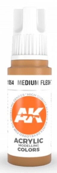  AK Interactive  NoScale Medium Flesh Tone Acrylic Paint 17ml Bottle AKI11054