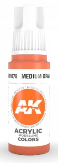  AK Interactive  NoScale Medium Orange Acrylic Paint 17ml Bottle AKI11078