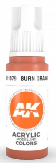  AK Interactive  NoScale Burn Orange Acrylic Paint 17ml Bottle AKI11079