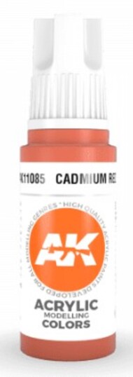  AK Interactive  NoScale Cadmium Red Acrylic Paint 17ml Bottle AKI11085