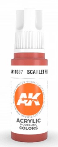  AK Interactive  NoScale Scarlet Red Acrylic Paint 17ml Bottle AKI11087