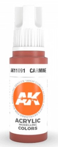  AK Interactive  NoScale Carmine Acrylic Paint 17ml Bottle AKI11091