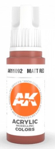  AK Interactive  NoScale Matt Red Acrylic Paint 17ml Bottle AKI11092