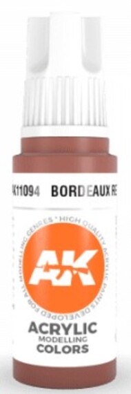  AK Interactive  NoScale Bordeaux Red Acrylic Paint 17ml Bottle AKI11094