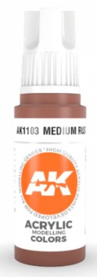  AK Interactive  NoScale Medium Rust Acrylic Paint 17ml Bottle AKI11103