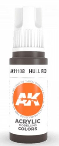  AK Interactive  NoScale Hull Red Acrylic Paint 17ml Bottle AKI11108