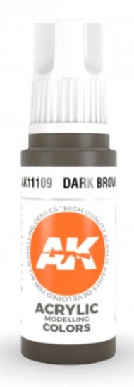  AK Interactive  NoScale Dark Brown Acrylic Paint 17ml Bottle AKI11109