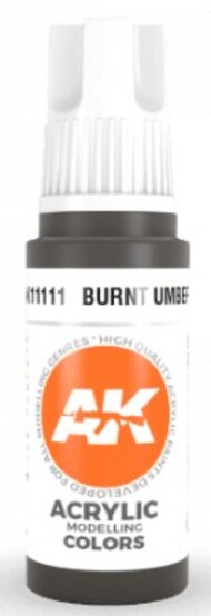  AK Interactive  NoScale Burnt Umber Acrylic Paint 17ml Bottle AKI11111