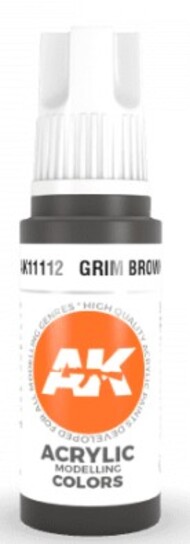  AK Interactive  NoScale Grim Brown Acrylic Paint 17ml Bottle AKI11112