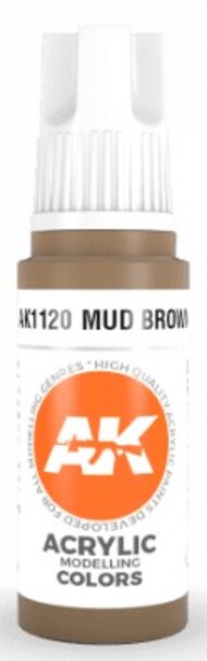  AK Interactive  NoScale Mud Brown Acrylic Paint 17ml Bottle AKI11120