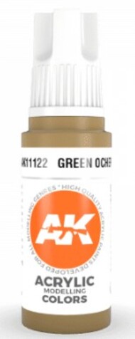  AK Interactive  NoScale Green Ocher Acrylic Paint 17ml Bottle AKI11122