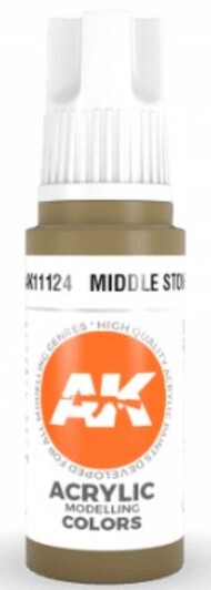  AK Interactive  NoScale Middle Stone Acrylic Paint 17ml Bottle AKI11124