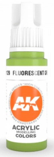  AK Interactive  NoScale Fluorescent Green Acrylic Paint 17ml Bottle AKI11129