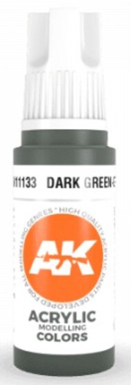  AK Interactive  NoScale Dark Green Grey Acrylic Paint 17ml Bottle AKI11133