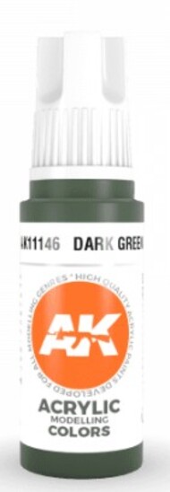  AK Interactive  NoScale Dark Green Acrylic Paint 17ml Bottle AKI11146