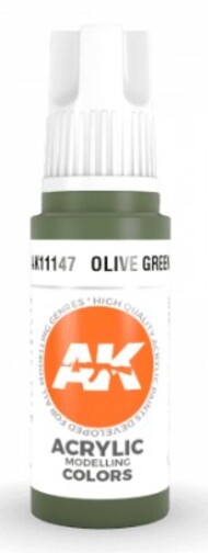  AK Interactive  NoScale Olive Green Acrylic Paint 17ml Bottle AKI11147