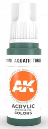  AK Interactive  NoScale Aquatic Turquoise Acrylic Paint 17ml Bottle AKI11170
