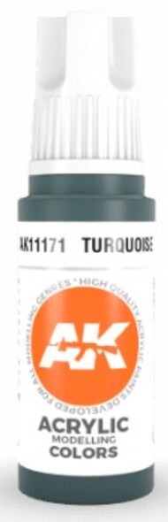  AK Interactive  NoScale Turquoise Acrylic Paint 17ml Bottle AKI11171
