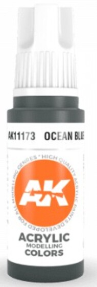 AK Interactive  NoScale Ocean Blue Acrylic Paint 17ml Bottle AKI11173